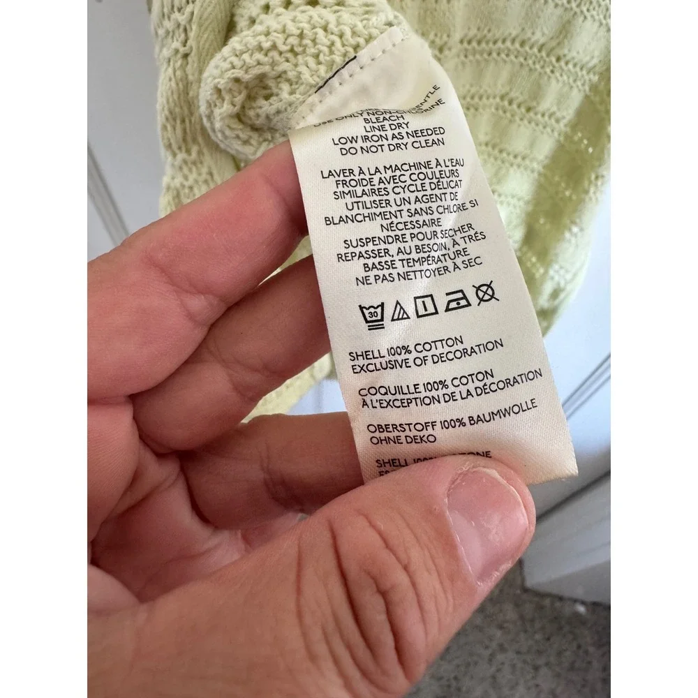 NWT Free People We the Free light green crochet knit top size xs